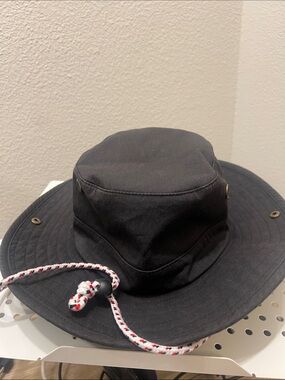 Goodfellow Classic Black Cotton Boonie Hat with Chin Cord
